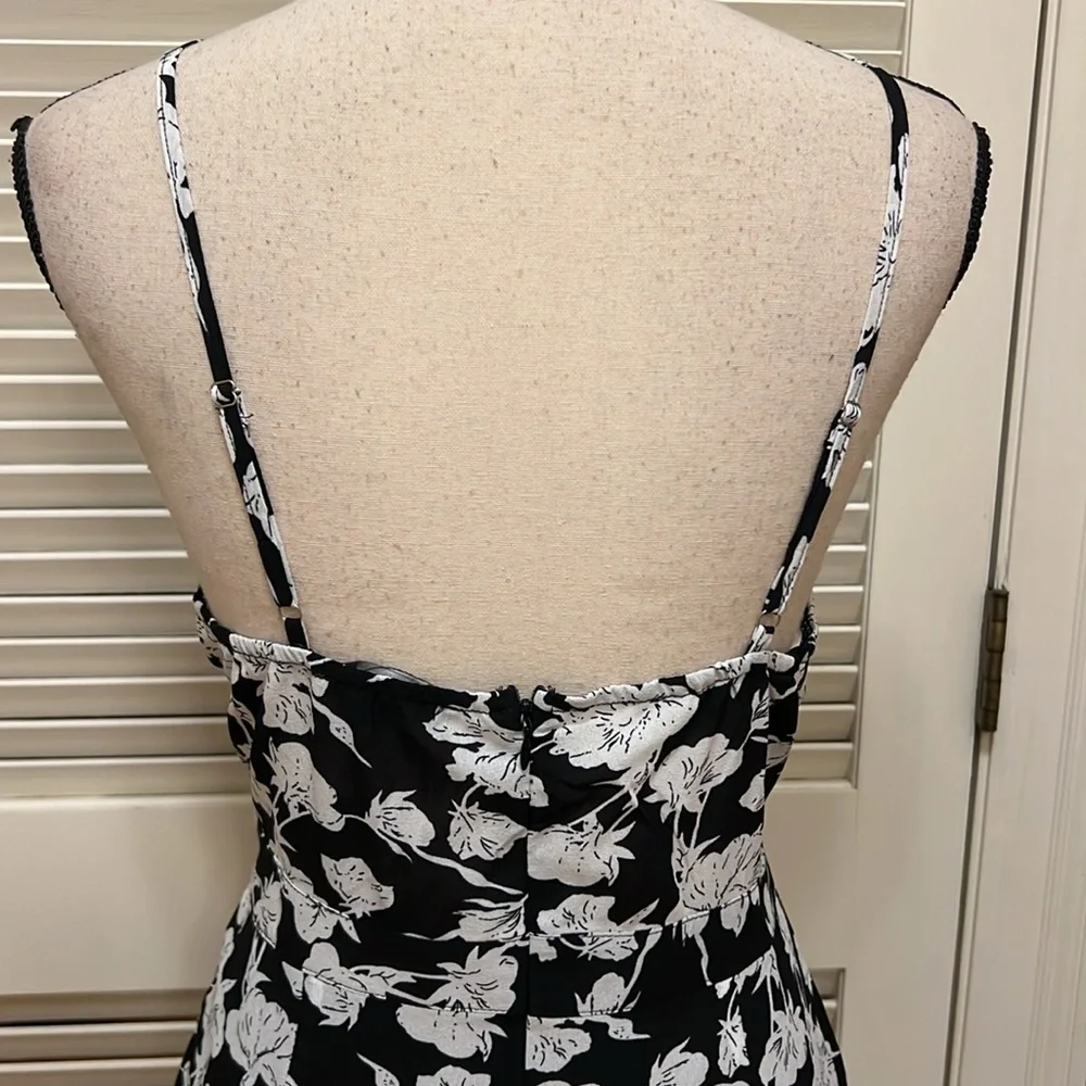 Lulus Darling Daylily White and Black Floral Print High-Low Maxi Dress, NWT - Picture 14 of 17